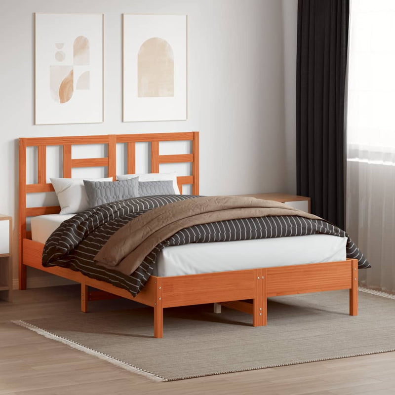 vidaXL viaszbarna tömör fenyőfa fejtámla 150 cm