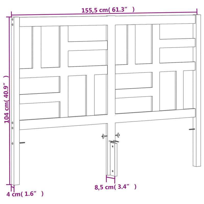 vidaXL viaszbarna tömör fenyőfa fejtámla 150 cm
