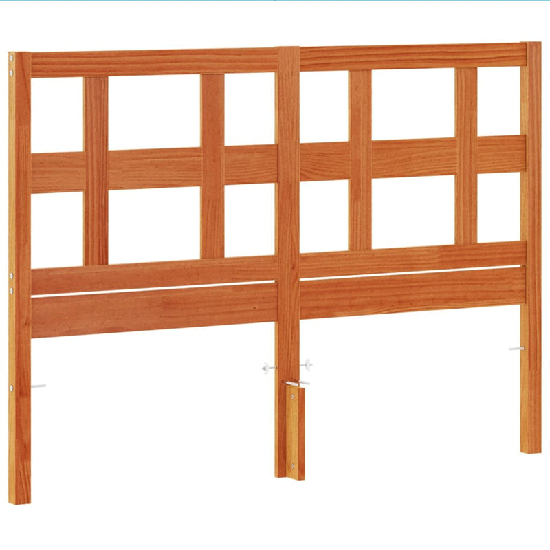 vidaXL viaszbarna tömör fenyőfa fejtámla 135 cm