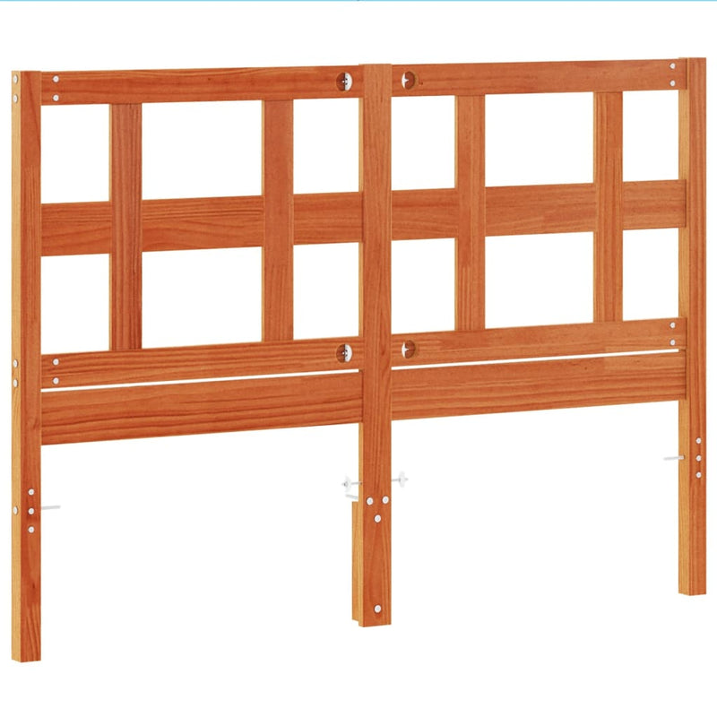vidaXL viaszbarna tömör fenyőfa fejtámla 135 cm