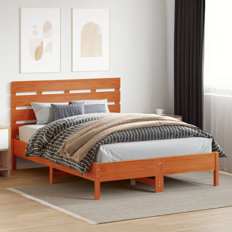 vidaXL viaszbarna tömör fenyőfa fejtámla 150 cm
