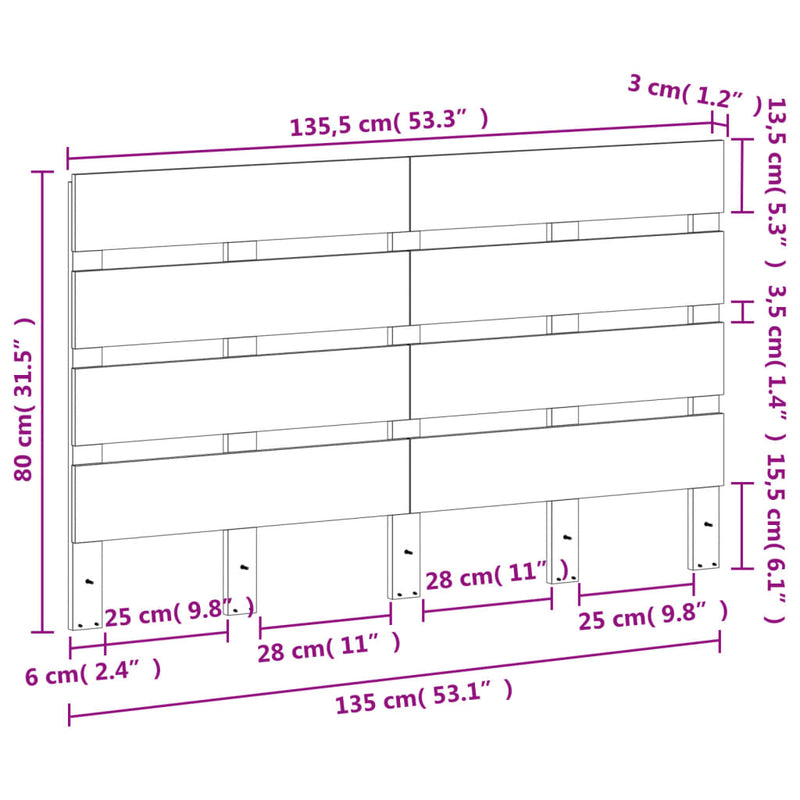 vidaXL viaszbarna tömör fenyőfa fejtámla 180 cm