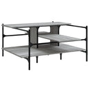 vidaXL szürke sonoma szerelt fa dohányzóasztal 100x100x48,5 cm
