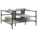 vidaXL szürke sonoma szerelt fa dohányzóasztal 100x100x48,5 cm