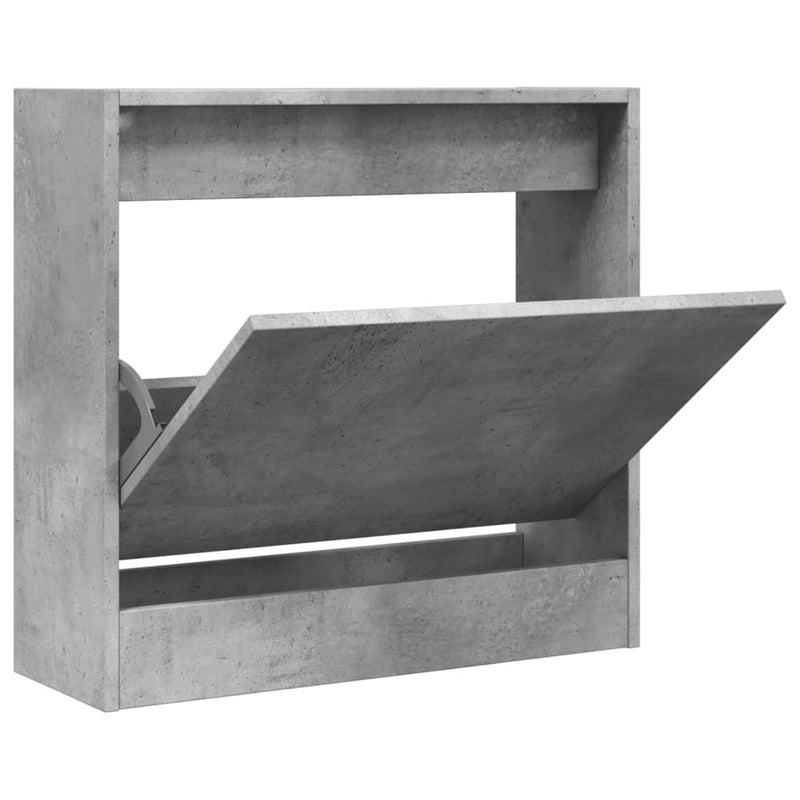 vidaXL betonszürke szerelt fa cipőszekrény 60 x 21 x 57 cm