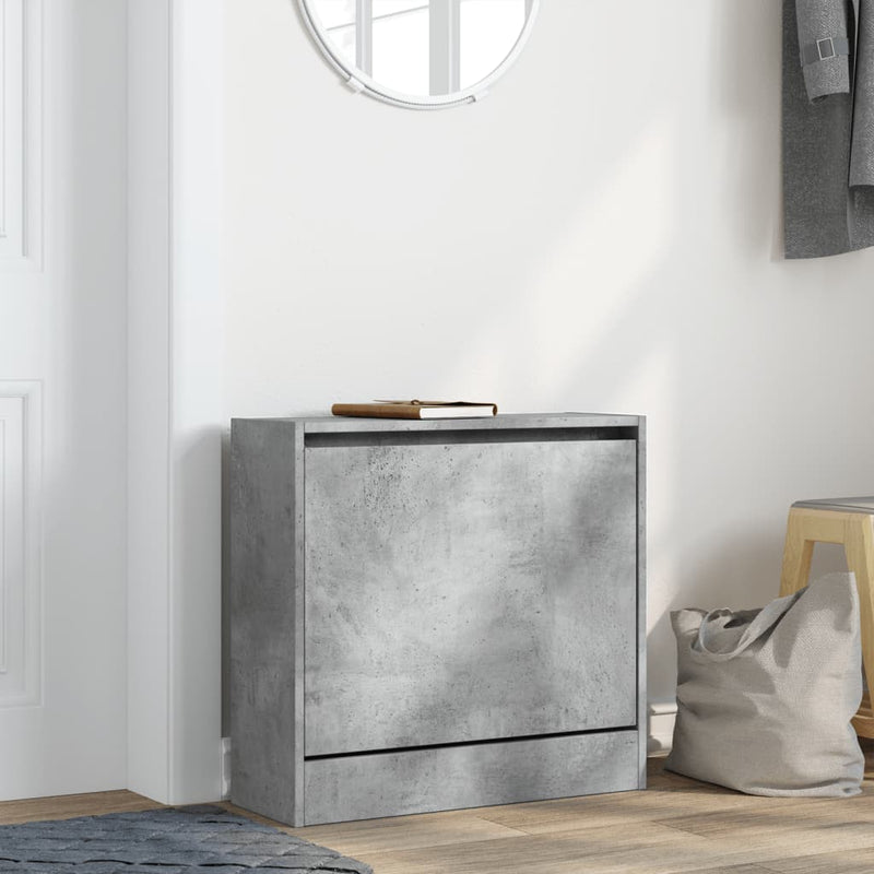 vidaXL betonszürke szerelt fa cipőszekrény 60 x 21 x 57 cm