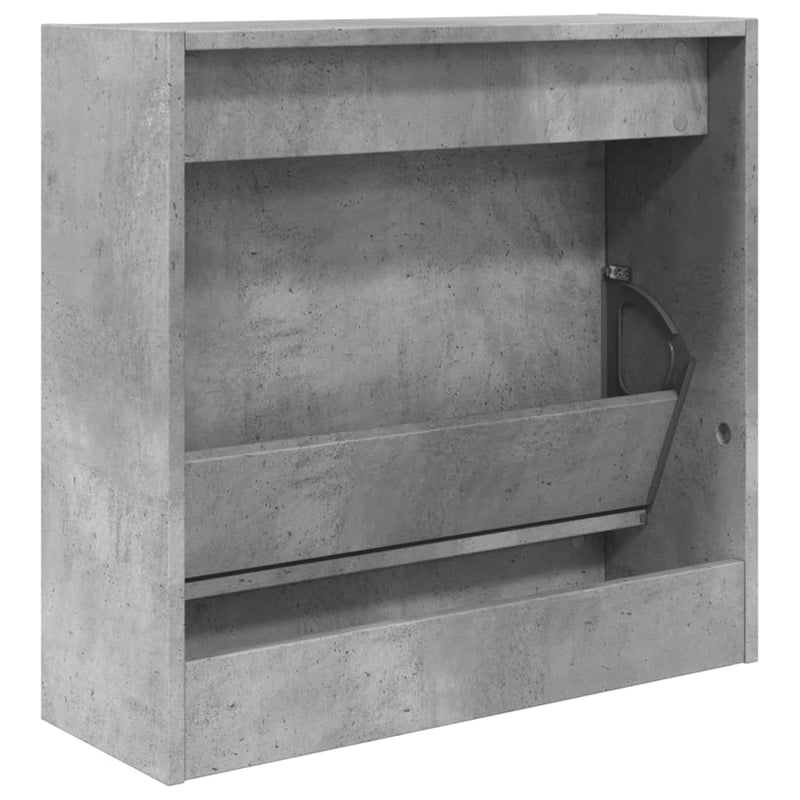 vidaXL betonszürke szerelt fa cipőszekrény 60 x 21 x 57 cm