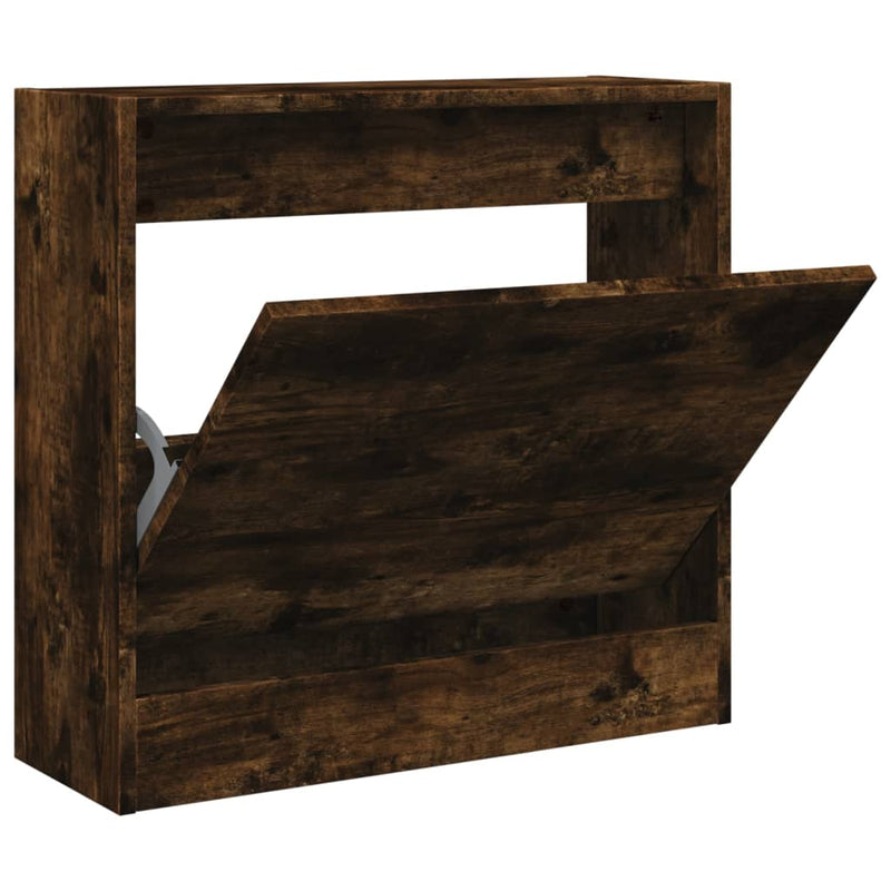 vidaXL füstös tölgy színű szerelt fa cipőszekrény 60 x 21 x 57 cm