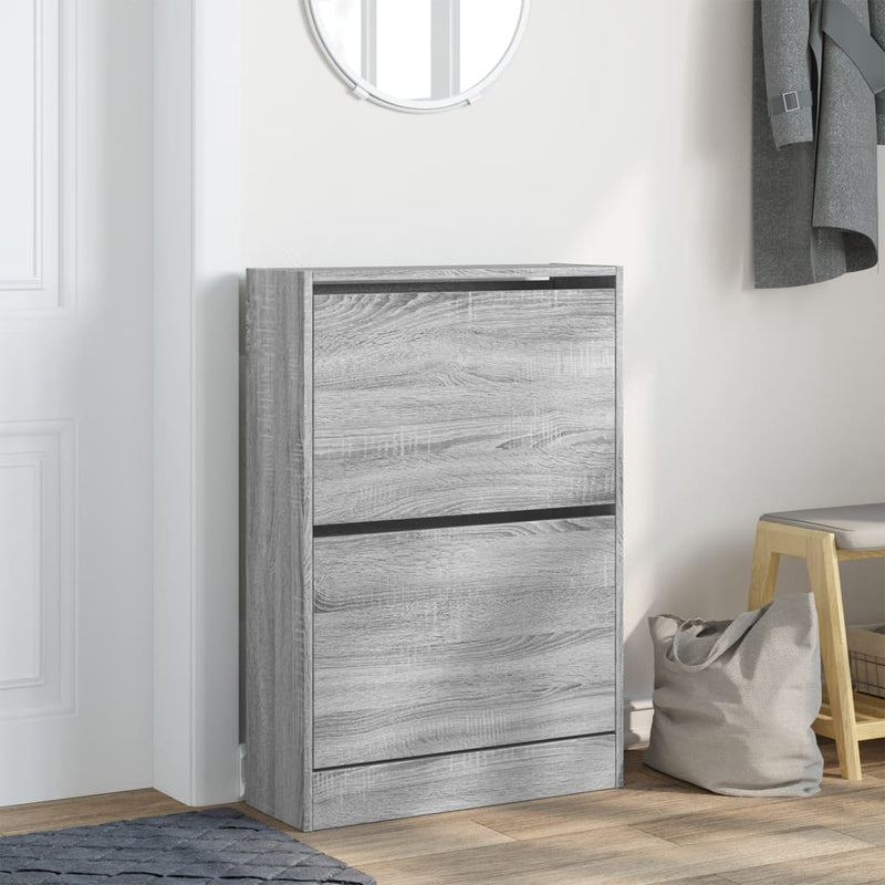 vidaXL szürke sonoma színű szerelt fa cipőszekrény 60 x 21 x 87,5 cm