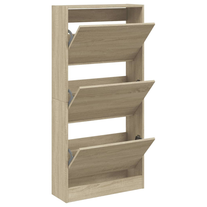 vidaXL sonoma tölgy színű szerelt fa cipőszekrény 60 x 21 x 125,5 cm