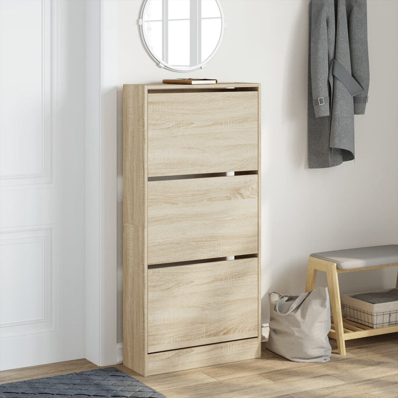 vidaXL sonoma tölgy színű szerelt fa cipőszekrény 60 x 21 x 125,5 cm
