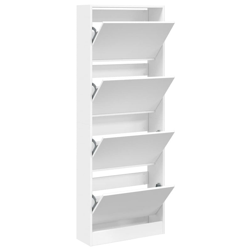 vidaXL fehér szerelt fa cipőszekrény 60 x 21 x 163,5 cm