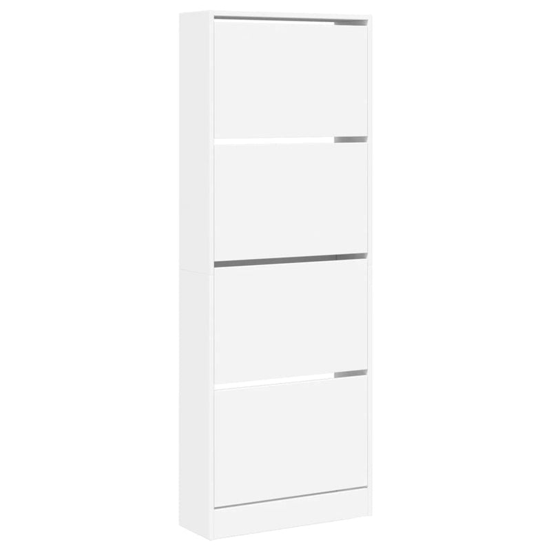 vidaXL fehér szerelt fa cipőszekrény 60 x 21 x 163,5 cm