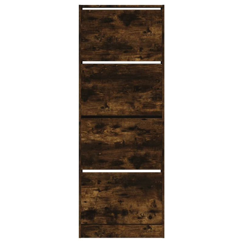 vidaXL füstös tölgy színű szerelt fa cipőszekrény 60 x 21 x 163,5 cm