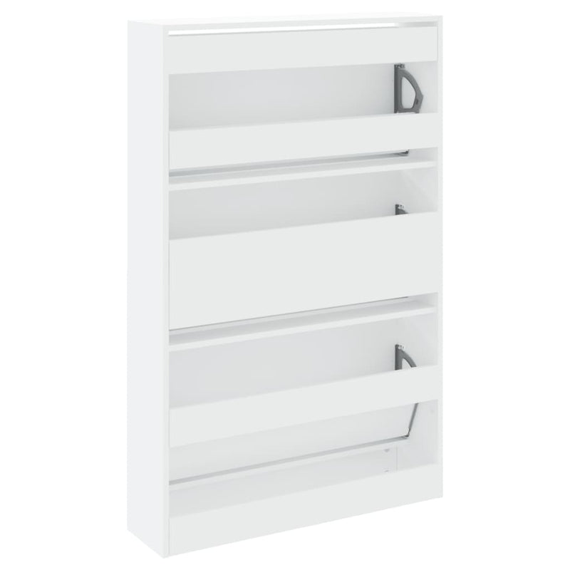 vidaXL fehér szerelt fa cipőszekrény 80 x 21 x 125,5 cm