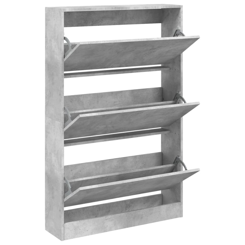 vidaXL betonszürke szerelt fa cipősszekrény 80 x 21 x 125,5 cm