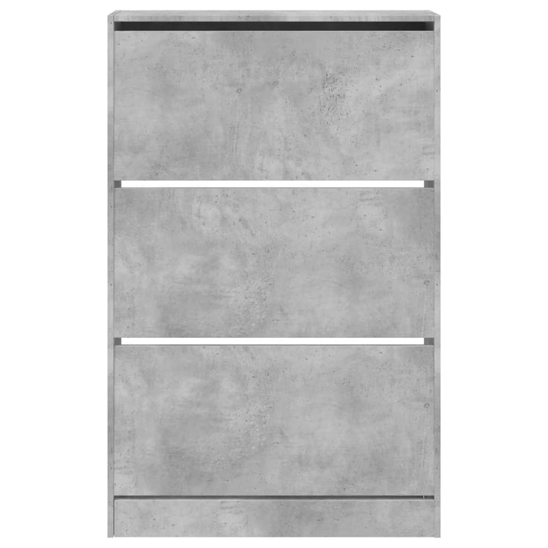 vidaXL betonszürke szerelt fa cipősszekrény 80 x 21 x 125,5 cm