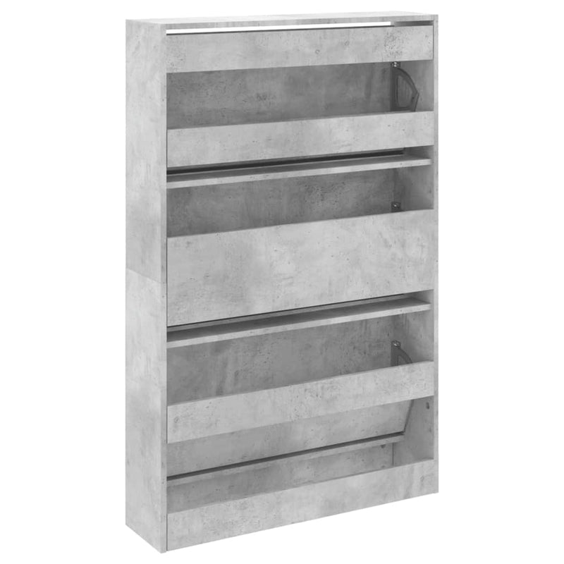 vidaXL betonszürke szerelt fa cipősszekrény 80 x 21 x 125,5 cm