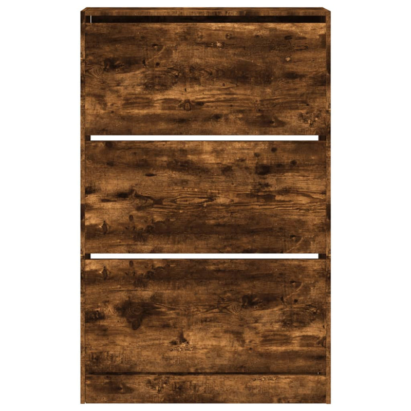 vidaXL füstös tölgy színű szerelt fa cipőszekrény 80 x 21 x 125,5 cm