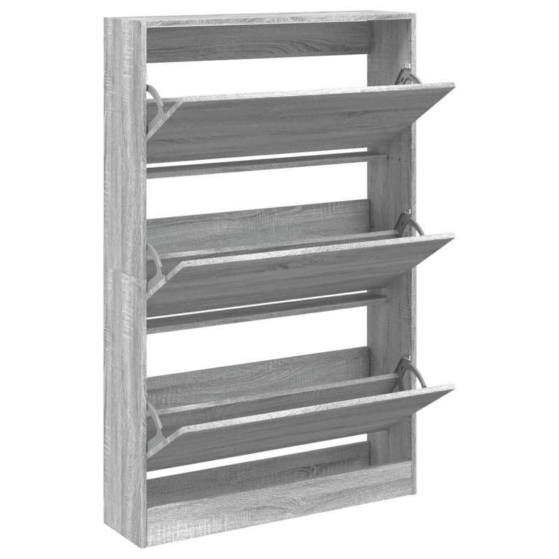 vidaXL szürke sonoma színű szerelt fa cipősszekrény 80 x 21 x 125,5 cm