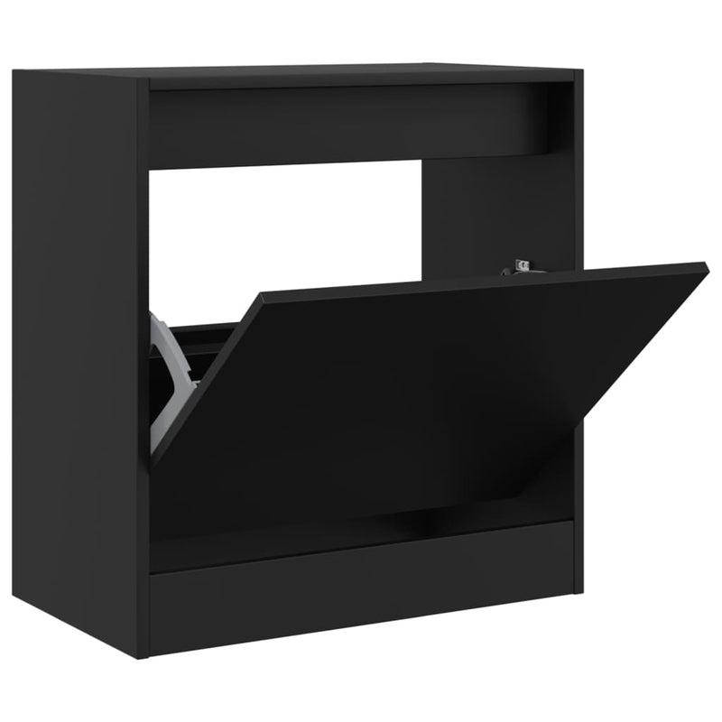 vidaXL fekete szerelt fa cipőszekrény 60 x 34 x 63,5 cm