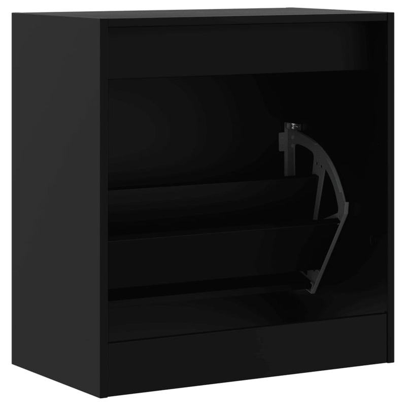 vidaXL fekete szerelt fa cipőszekrény 60 x 34 x 63,5 cm