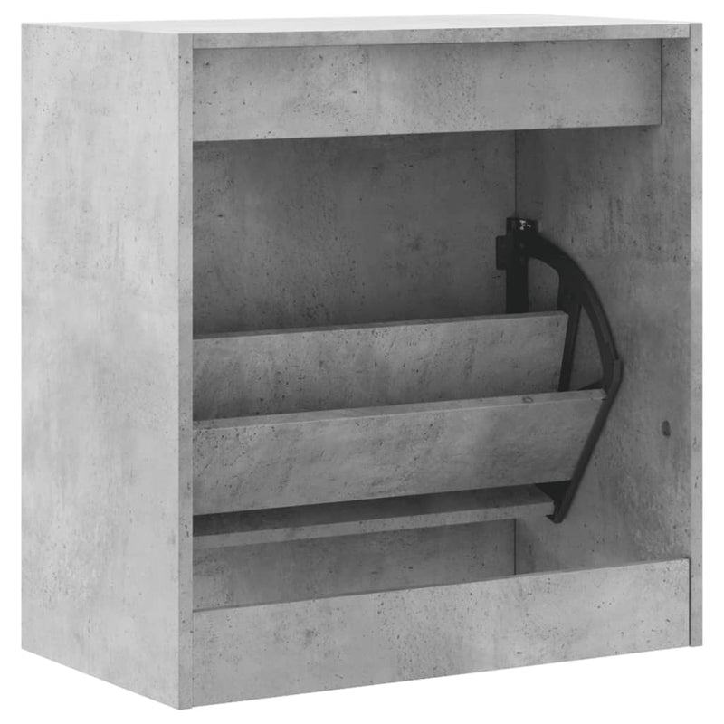 vidaXL betonszürke szerelt fa cipőszekrény 60 x 34 x 63,5 cm