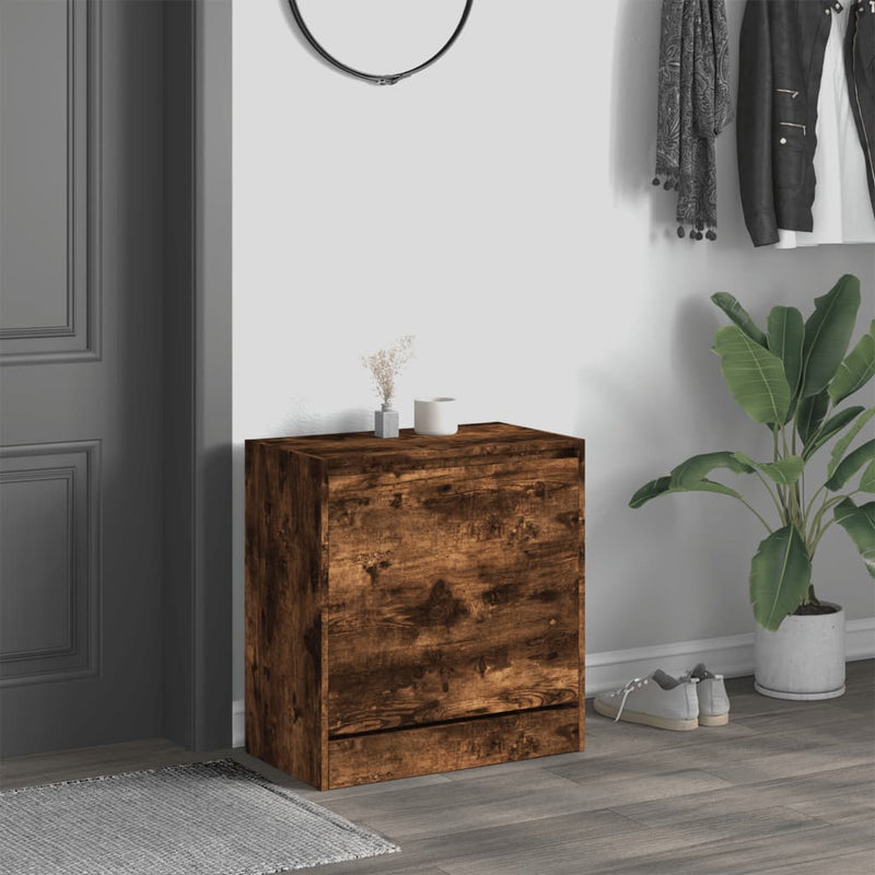 vidaXL füstös tölgy színű szerelt fa cipőszekrény 60 x 34 x 63,5 cm