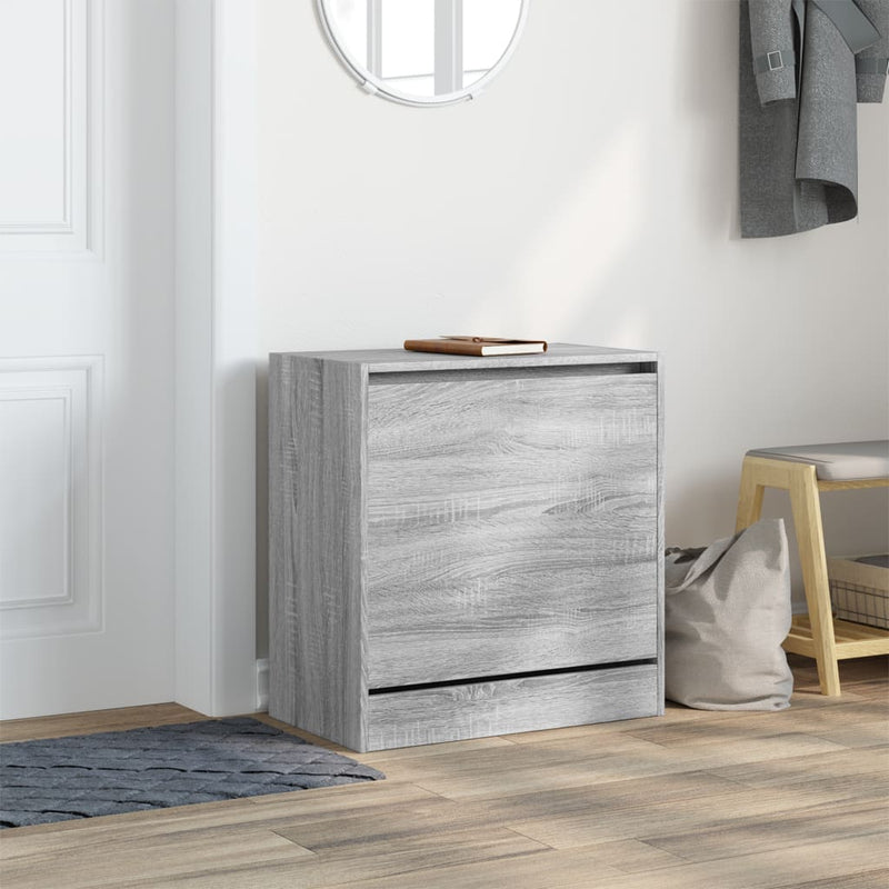 vidaXL szürke sonoma színű szerelt fa cipőszekrény 60 x 34 x 63,5 cm