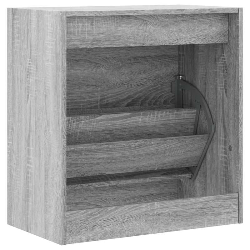 vidaXL szürke sonoma színű szerelt fa cipőszekrény 60 x 34 x 63,5 cm