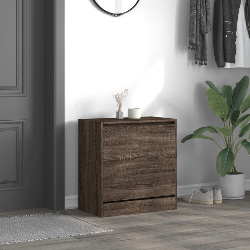 vidaXL barna tölgyszínű szerelt fa cipősszekrény 60 x 34 x 63,5 cm