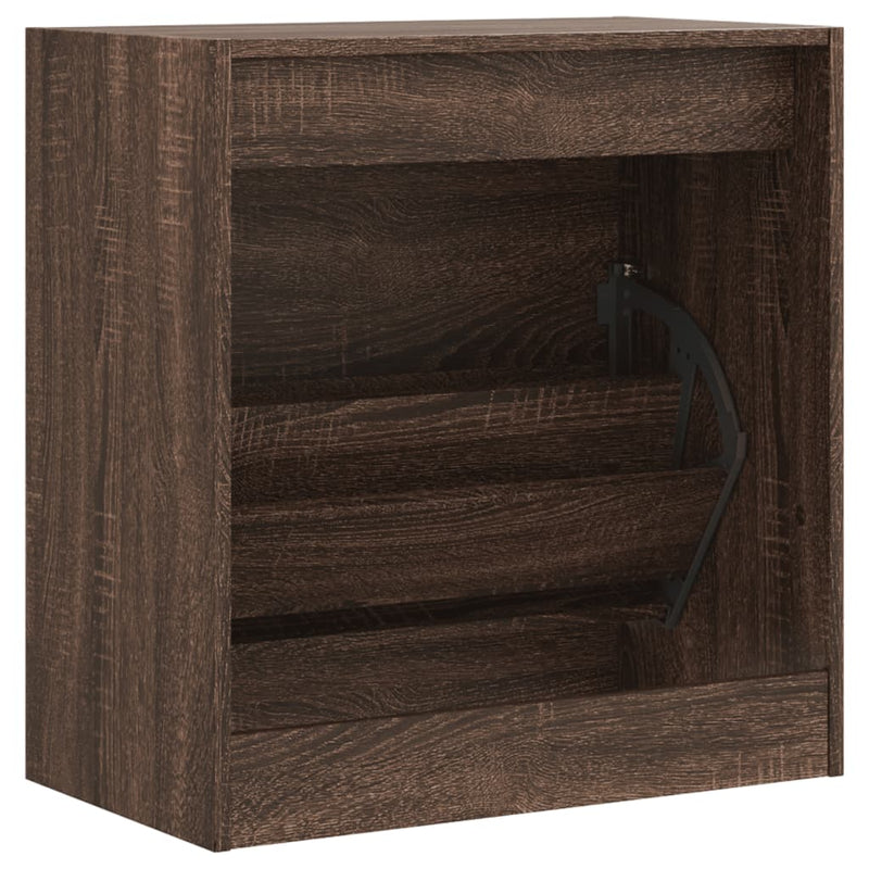 vidaXL barna tölgyszínű szerelt fa cipősszekrény 60 x 34 x 63,5 cm