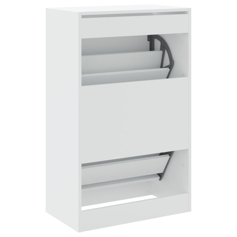 vidaXL fehér szerelt fa cipőszekrény 60 x 34 x 96,5 cm