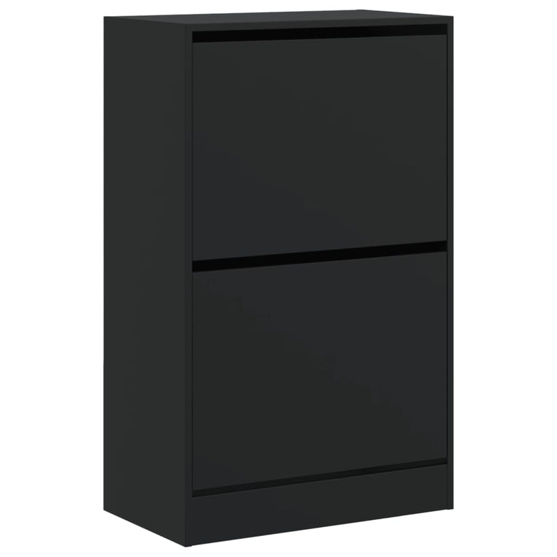 vidaXL fekete szerelt fa cipőszekrény 60 x 34 x 96,5 cm