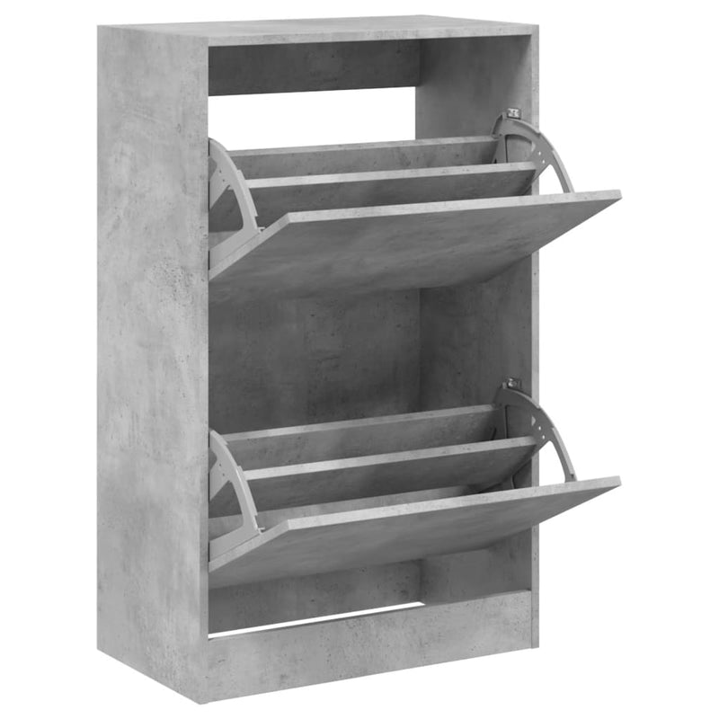 vidaXL betonszürke szerelt fa cipőszekrény 60 x 34 x 96,5 cm