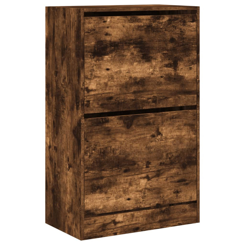 vidaXL füstös tölgy színű szerelt fa cipőszekrény 60 x 34 x 96,5 cm