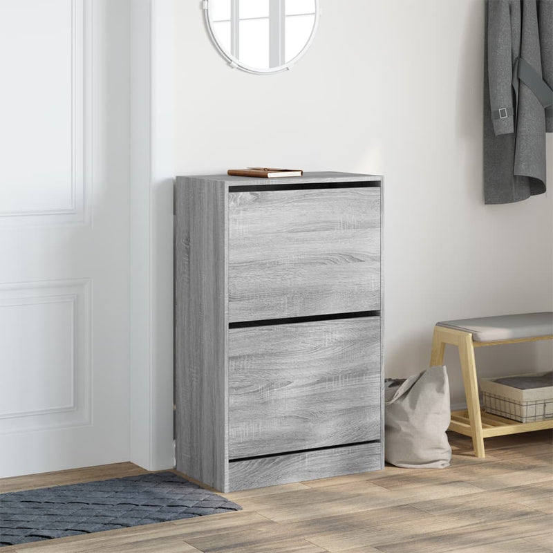 vidaXL szürke sonoma színű szerelt fa cipőszekrény 60 x 34 x 96,5 cm