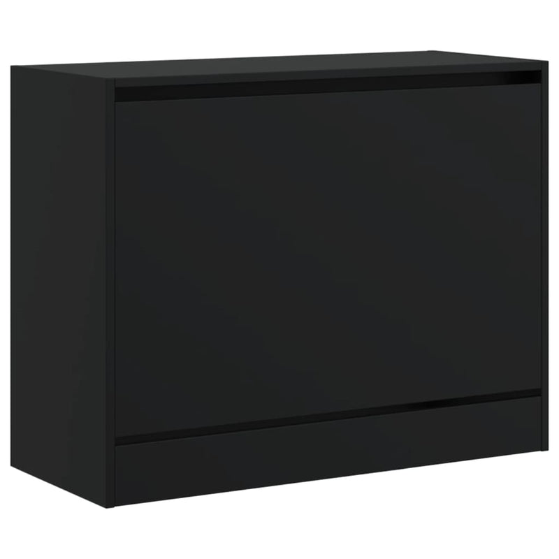 vidaXL fekete szerelt fa cipőszekrény 80 x 34 x 63 cm