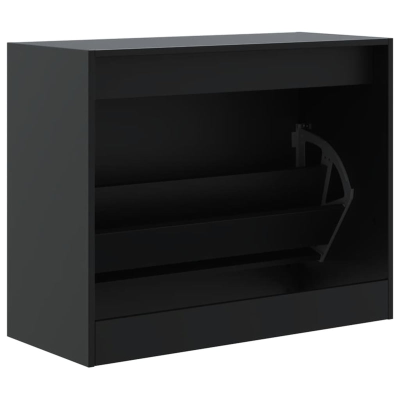vidaXL fekete szerelt fa cipőszekrény 80 x 34 x 63 cm