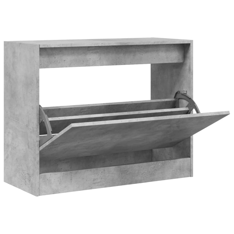 vidaXL betonszürke szerelt fa cipőszekrény 80 x 34 x 63 cm