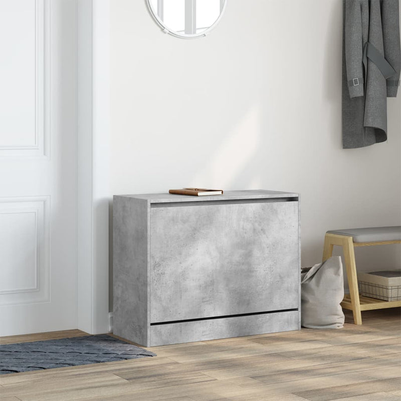 vidaXL betonszürke szerelt fa cipőszekrény 80 x 34 x 63 cm