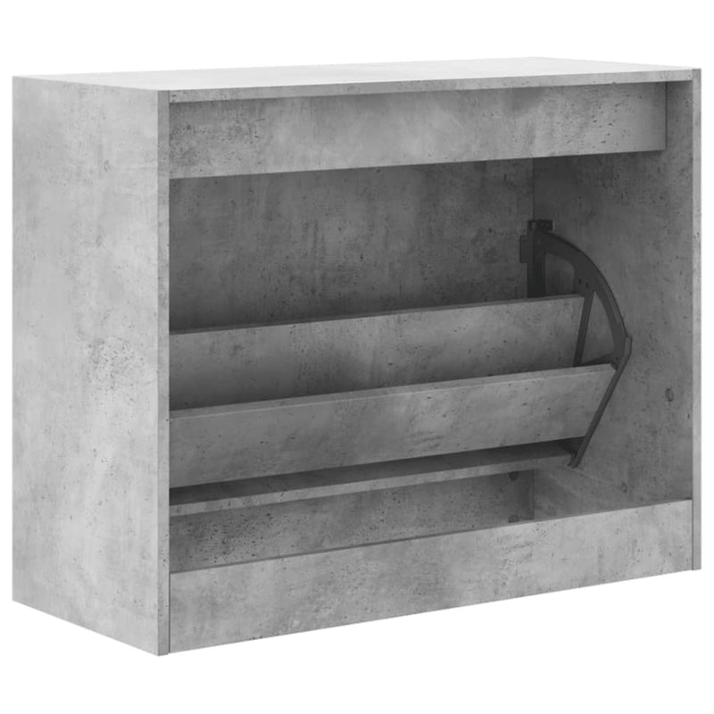 vidaXL betonszürke szerelt fa cipőszekrény 80 x 34 x 63 cm