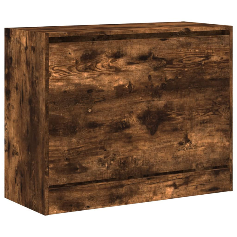 vidaXL füstös tölgy színű szerelt fa cipőszekrény 80 x 34 x 63 cm