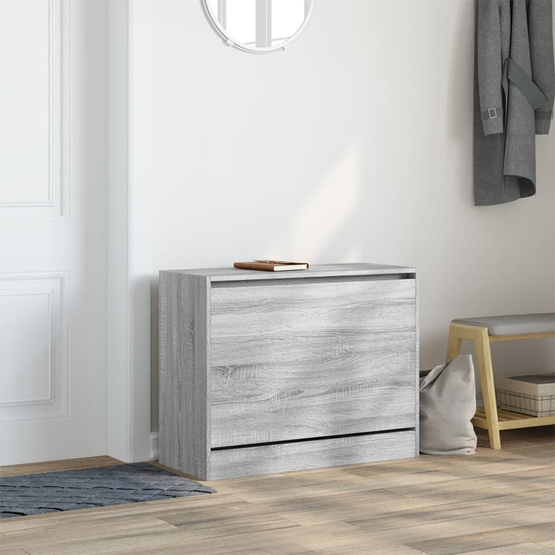 vidaXL szürke sonoma színű szerelt fa cipőszekrény 80 x 34 x 63 cm