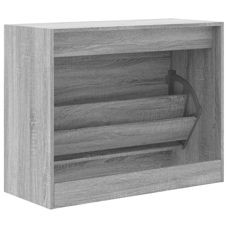 vidaXL szürke sonoma színű szerelt fa cipőszekrény 80 x 34 x 63 cm