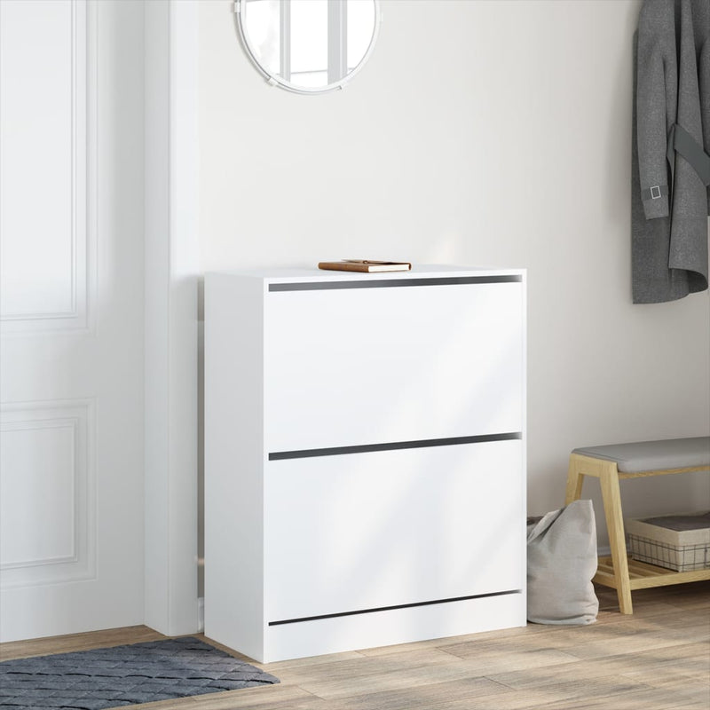 vidaXL fehér szerelt fa cipőszekrény 80 x 34 x 96,5 cm