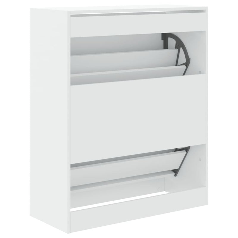 vidaXL fehér szerelt fa cipőszekrény 80 x 34 x 96,5 cm