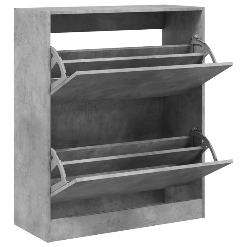 vidaXL betonszürke szerelt fa cipőszekrény 80 x 34 x 96,5 cm