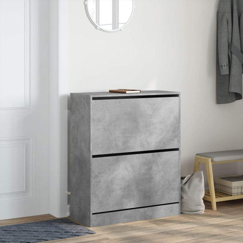 vidaXL betonszürke szerelt fa cipőszekrény 80 x 34 x 96,5 cm