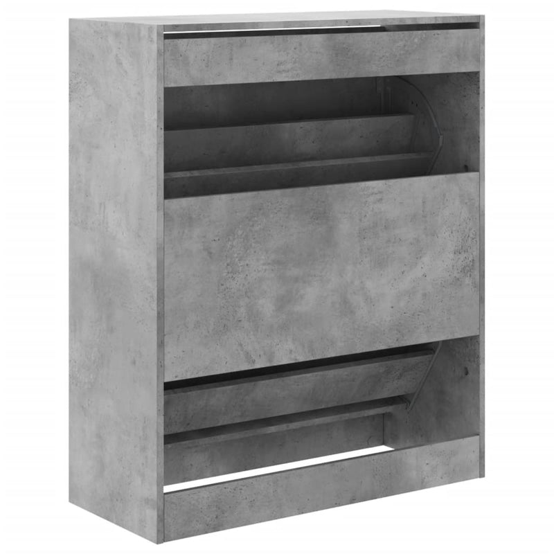 vidaXL betonszürke szerelt fa cipőszekrény 80 x 34 x 96,5 cm